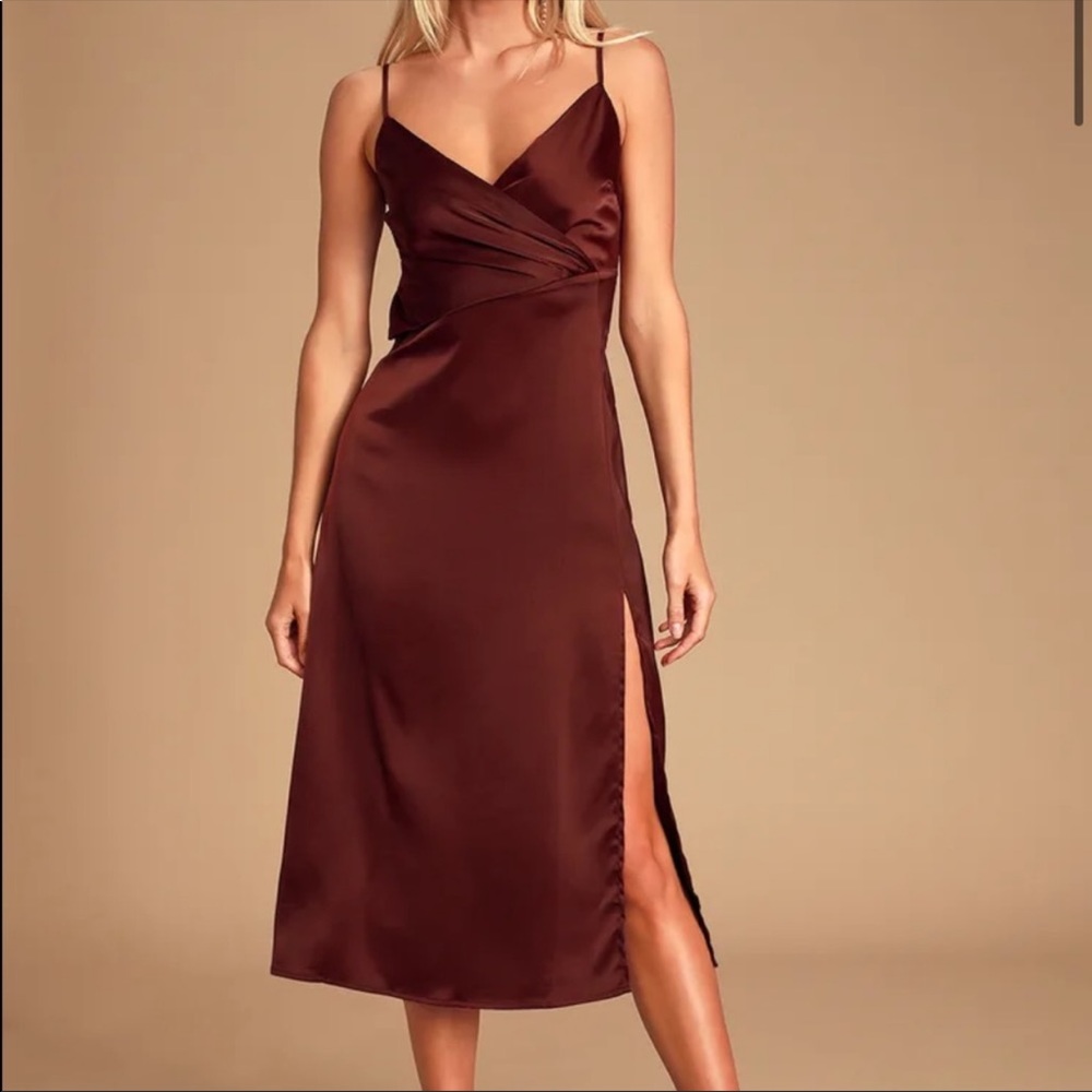 Lulus Satin MIDI Dress